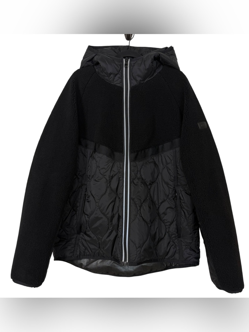 Tumi Men’s Hybrid Quilted Faux Shearling Jacket Black Size XXL